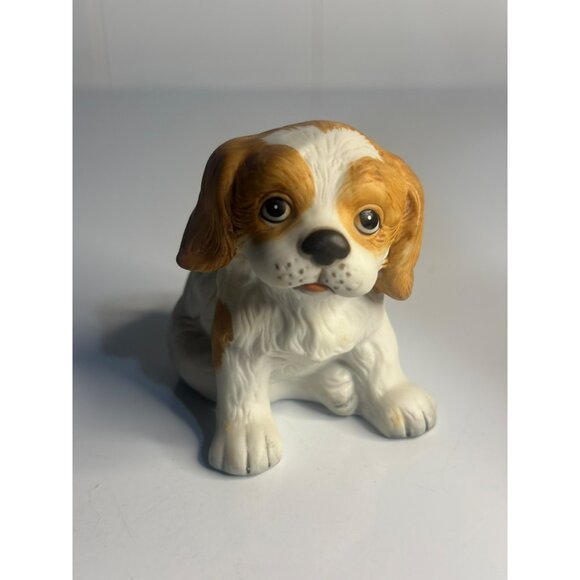 VTG HOMCO Spaniel Puppy Figurine - 3.5" Bisque Ceramic Dog Collectible Decor - Picture 1 of 5